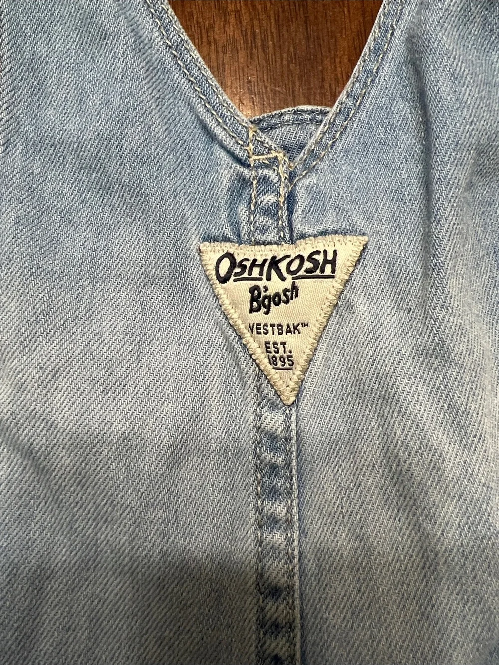 OshKosh B'gosh Light Wash Denim Kids Overalls with Tiny Embroidery